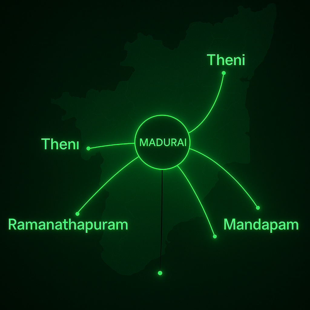 Movers in Southern Tamil Nadu Map