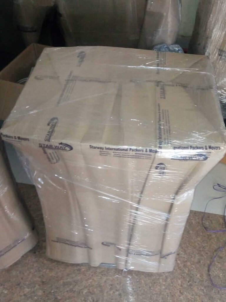 Happy customer after successful household delivery