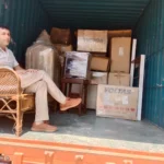 Packed household items loaded inside a moving truck in Paramakudi