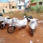 Packed motorcycles ready for safe bike transport by Mahalaxmi Packers and Movers in Madurai.