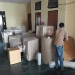 Packed household goods prepared for house shifting by Mahalaxmi Packers and Movers in Madurai.